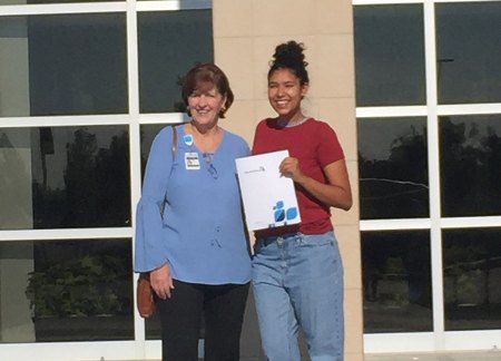 Local high school students headed to college with financial assistance from Adventist Health volunteers Lemoore Middle College High School's Celeste Estrada, a scholarship recipient with Mary Anne Ford